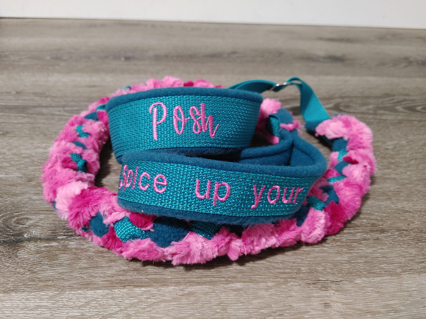 4 Strand Braided Slip Leash with Faux Fur