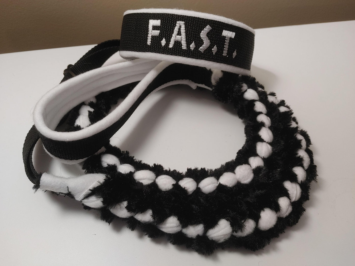4 Strand Braided Slip Leash with Faux Fur