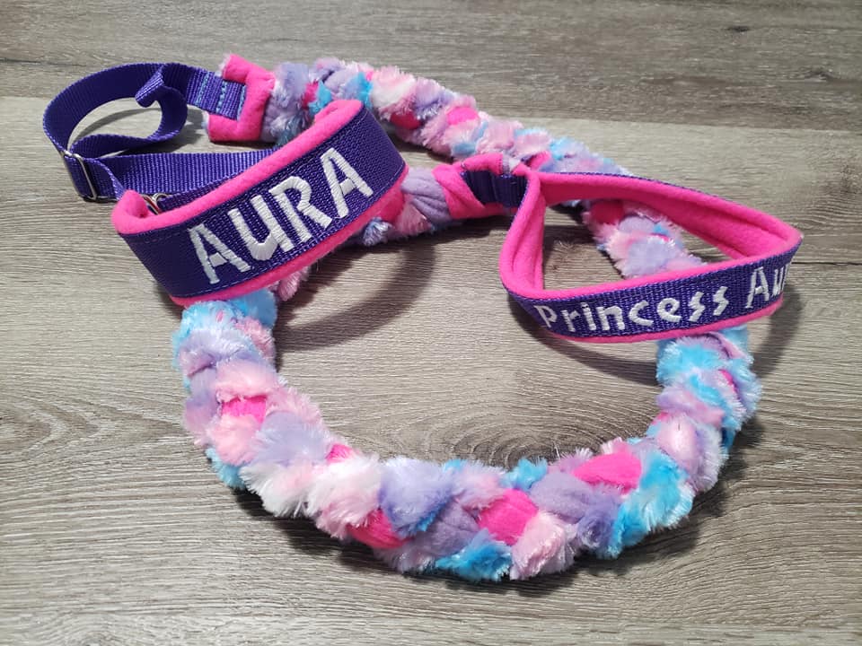 4 Strand Braided Slip Leash with Faux Fur