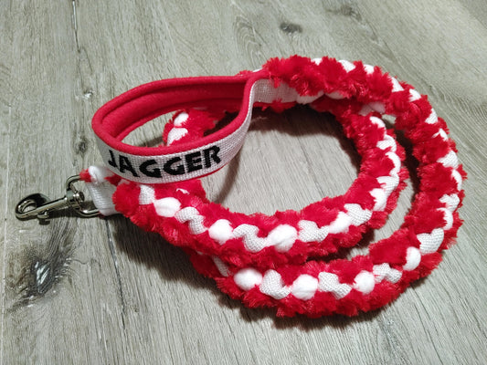 4-Strand Braided Tug Leash with Fur